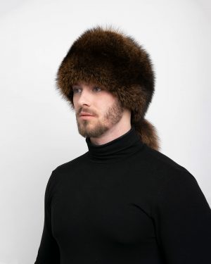 Men's Raccoon Fur Hat With Tail